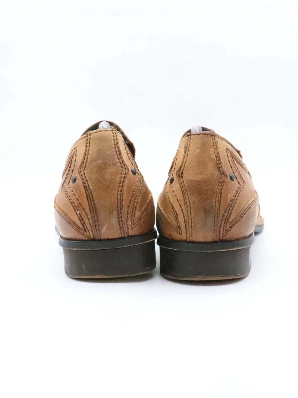 Lounge By Mark Nason U Rock Men's Size 10.5 Square Toe Loafers Brown Leather